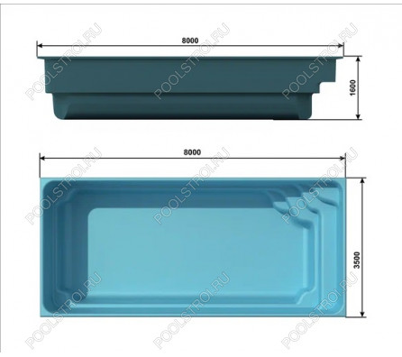 Композитный бассейн SAONA (8х3.5х1.6м)