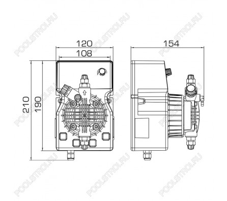 Насос дозир. мембранный DLX-MA/AD 15 л/ч 04 бар PVDF