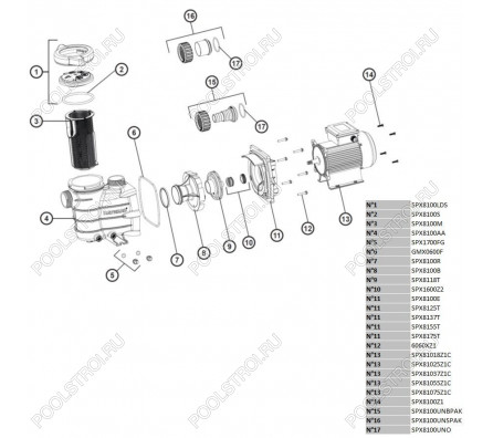 Фильтрационная установка Hayward PWL D611 81073E2 IE2 (14m3/h, верх)